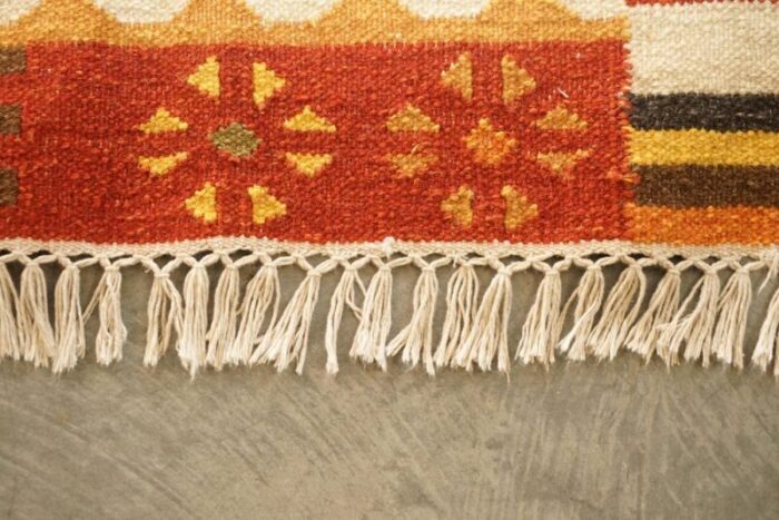 large handwoven kilim rug with floral tree look 1940s 9