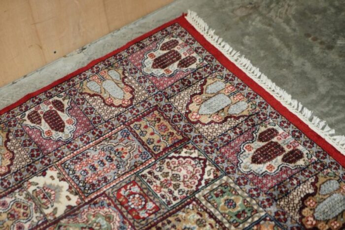 large handwoven rug with floral tree look 1940s 19