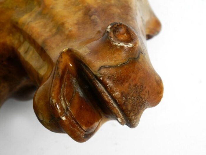 large horse head sculpture in brown soapstone 1960s 9