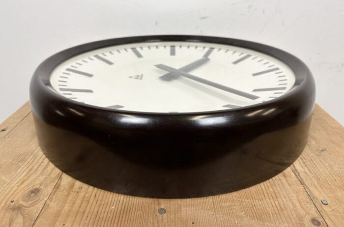 large industrial bakelite factory wall clock from pragotron 1960s 10