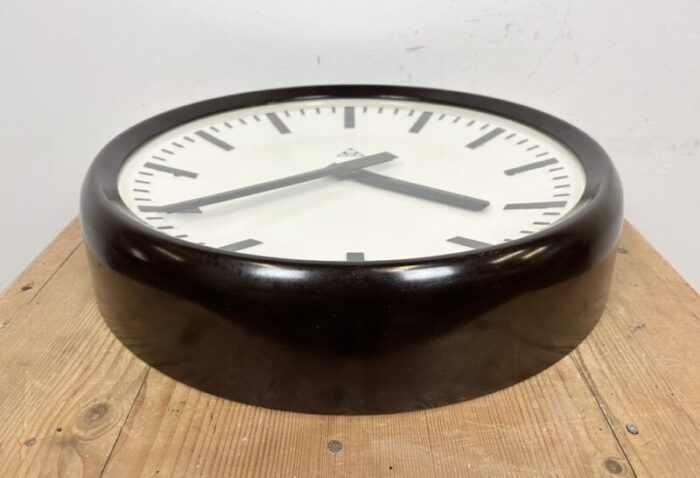 large industrial bakelite factory wall clock from pragotron 1960s 12