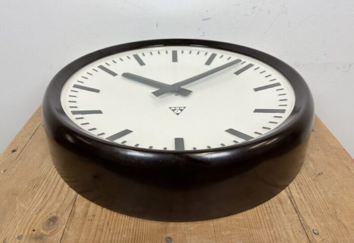 large industrial bakelite factory wall clock from pragotron 1960s 8