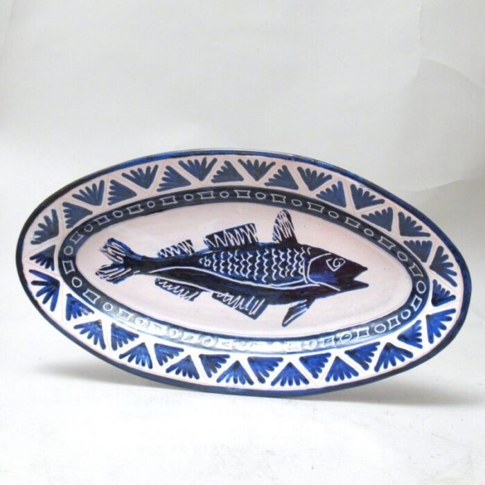 large oval dish vallauris 1950s 1