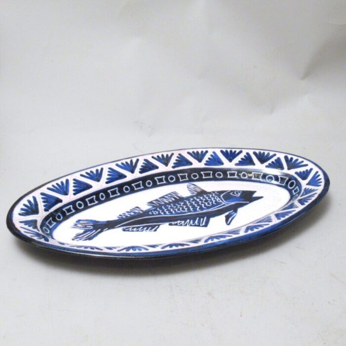 large oval dish vallauris 1950s 2