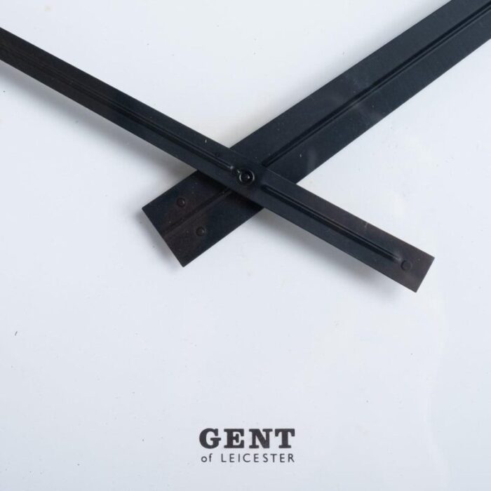 large polished aluminium factory clock by gent of leicester 15