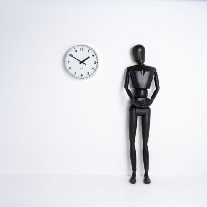 large polished aluminium factory clock by gent of leicester 2