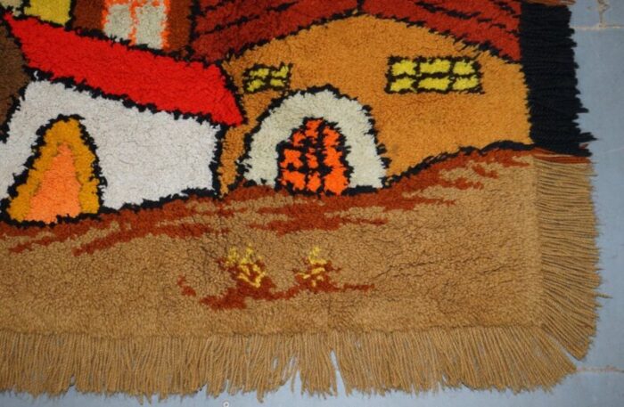 large shag pile rug with houses 10