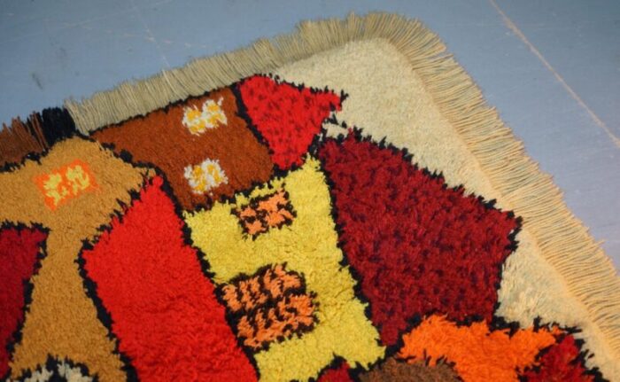 large shag pile rug with houses 14