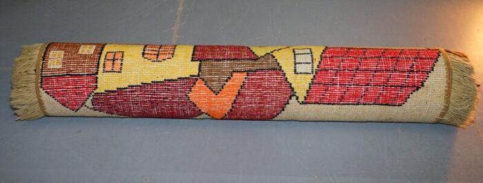 large shag pile rug with houses 15