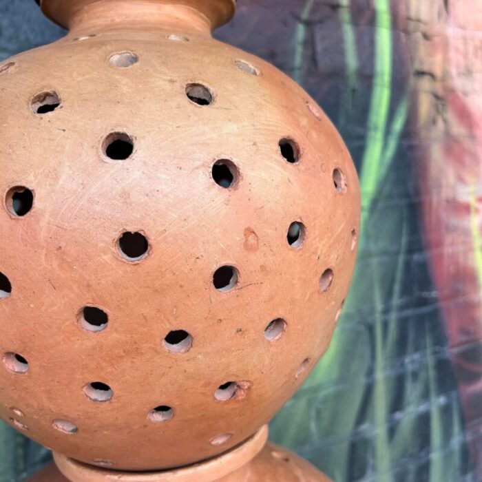 large terra cotta southwest pottery table lamp 0119