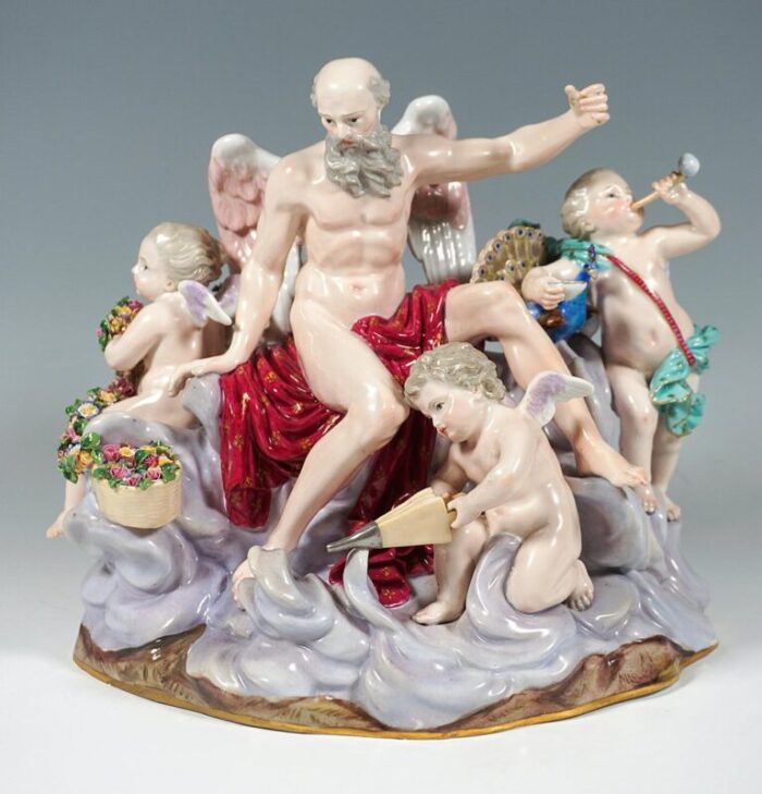 large the air allegorical group attributed to m v acier for meissen germany 1850s 2