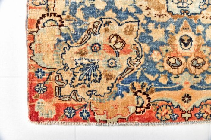 large vintage handmade rug in wool 0119