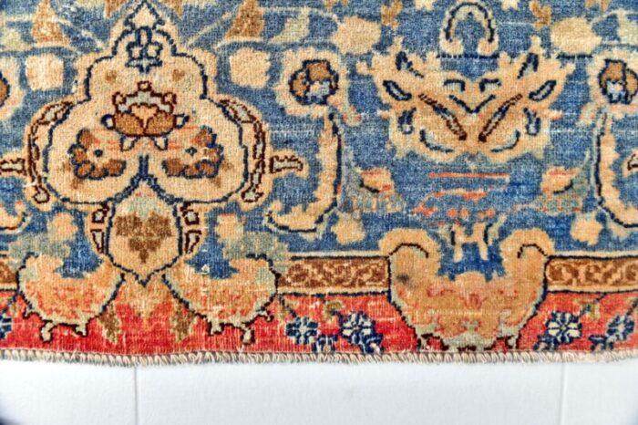 large vintage handmade rug in wool 3157