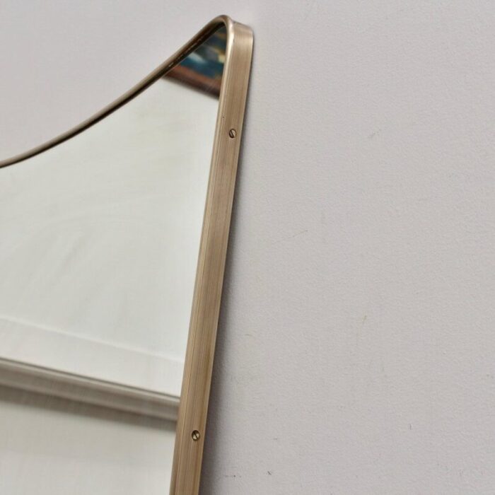 large vintage italian wall mirror with brass frame 1950s 14