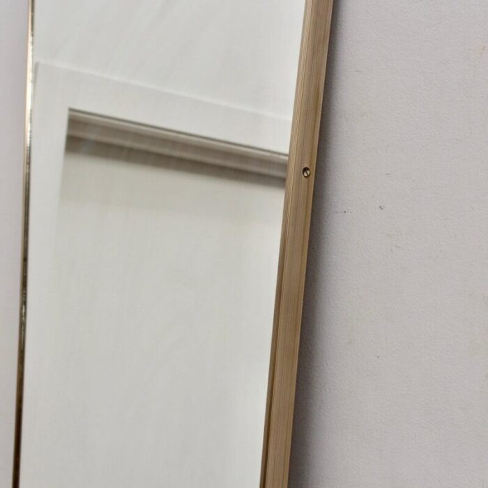 large vintage italian wall mirror with brass frame 1950s 15