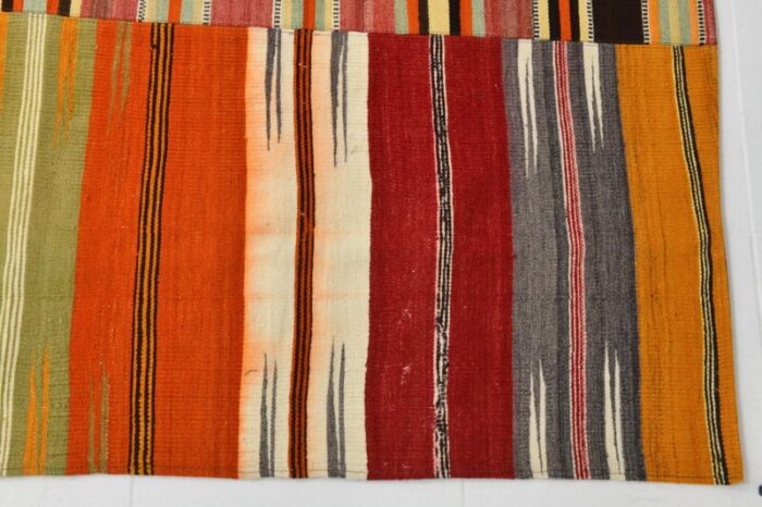 large vintage turkish ethnic kilim in wool 0976