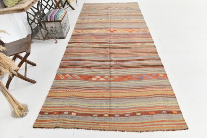 large vintage turkish kilim rug 1 1