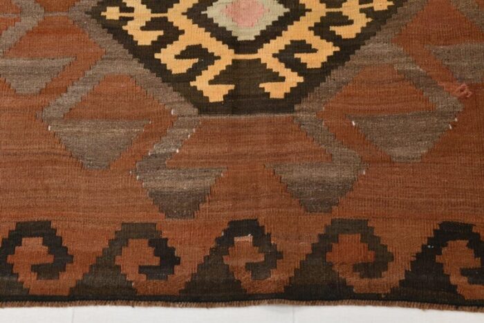 large vintage turkish kilim rug 8