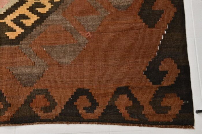 large vintage turkish kilim rug 9