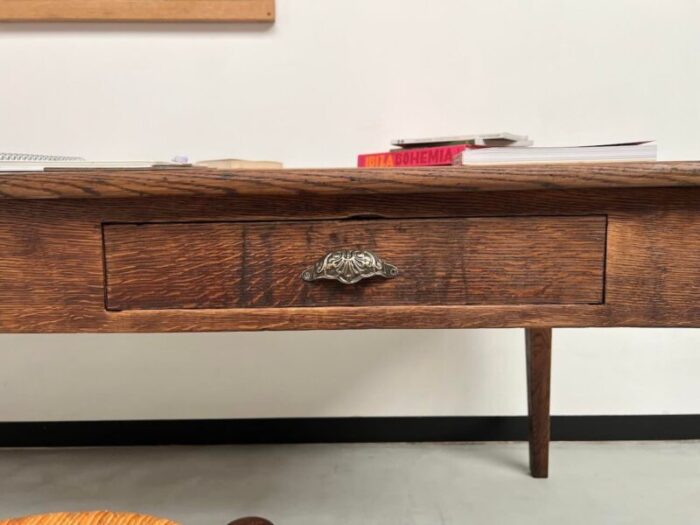 large writing table in oak 1940s 3643