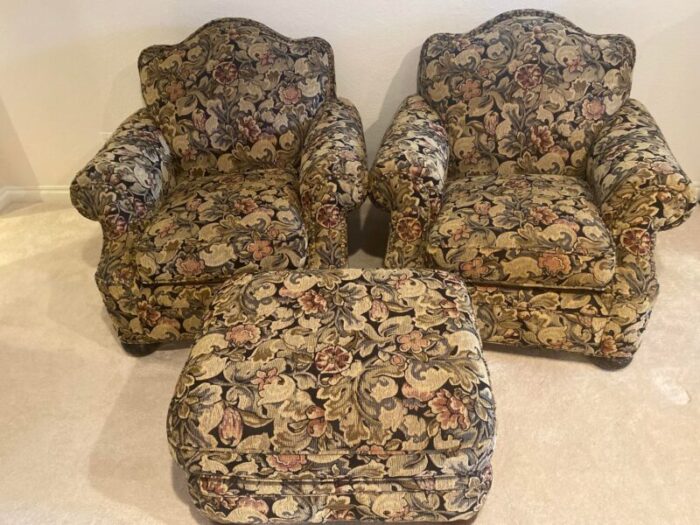 late 20th century bob timberlake for lexington furniture chairs and ottoman set 3 pieces mint condition 0235