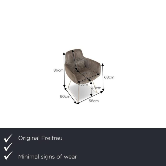 leather and velvet chairs from freifrau set of 6 5498