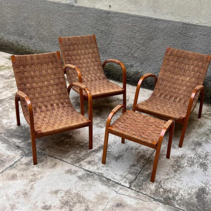 living room set by g pagano pogatschnig italy 1940s set of 4 9004