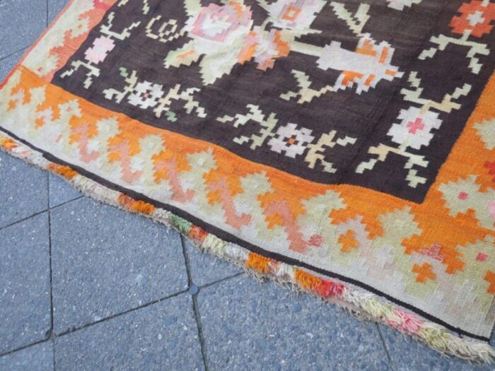 long antique bessarabian kilim rug 4