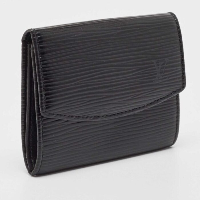 louis vuitton black epi leather business card holder 1631