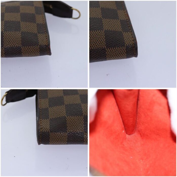 louis vuitton damier ebene marais pouch lv auth 77159 3668