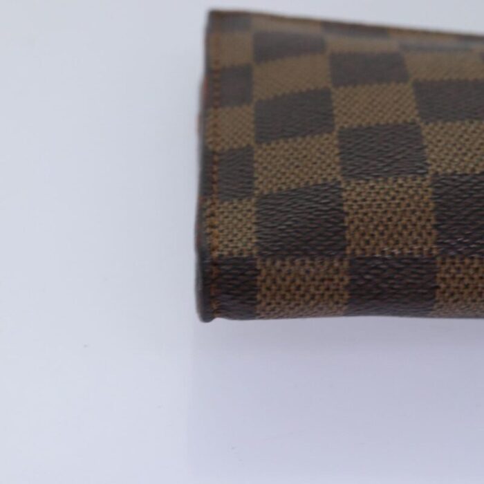 louis vuitton damier ebene marais pouch lv auth 77159 7725