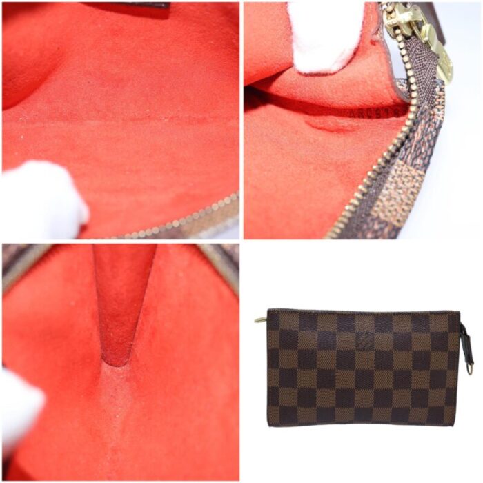 louis vuitton damier ebene marais pouch lv auth 77159 8301