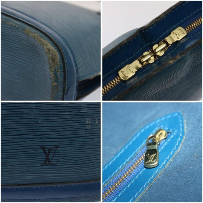 louis vuitton epi lussac shoulder bag blue m52285 lv auth 75940 7957