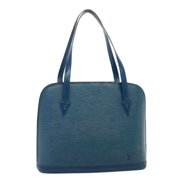 louis vuitton epi lussac shoulder bag blue m52285 lv auth 75940 9603