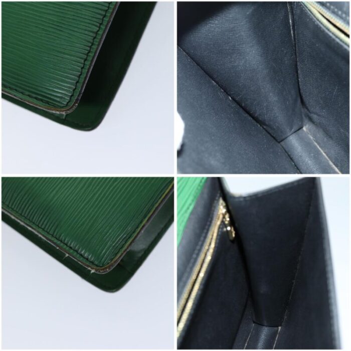 louis vuitton epi montaigne 27 clutch bag green m52654 lv auth 76033 9412