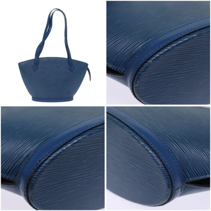 louis vuitton epi saint jacques poignees long hand bag blue m52265 auth 77186 4261