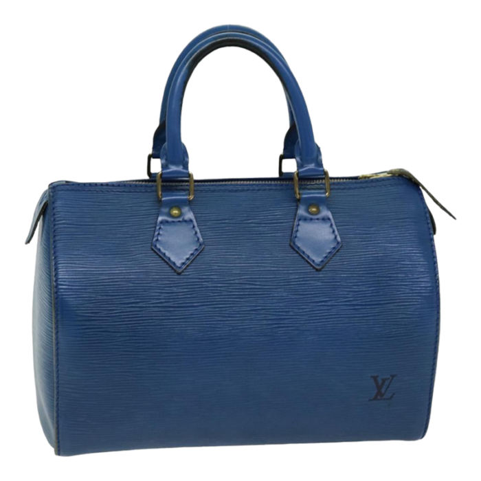 louis vuitton epi speedy 25 hand bag toledo blue m43015 lv auth 76071 1696