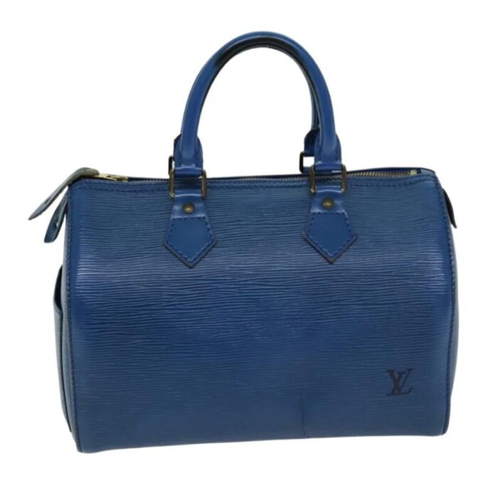 louis vuitton epi speedy 25 hand bag toledo blue m43015 lv auth 76071 4657