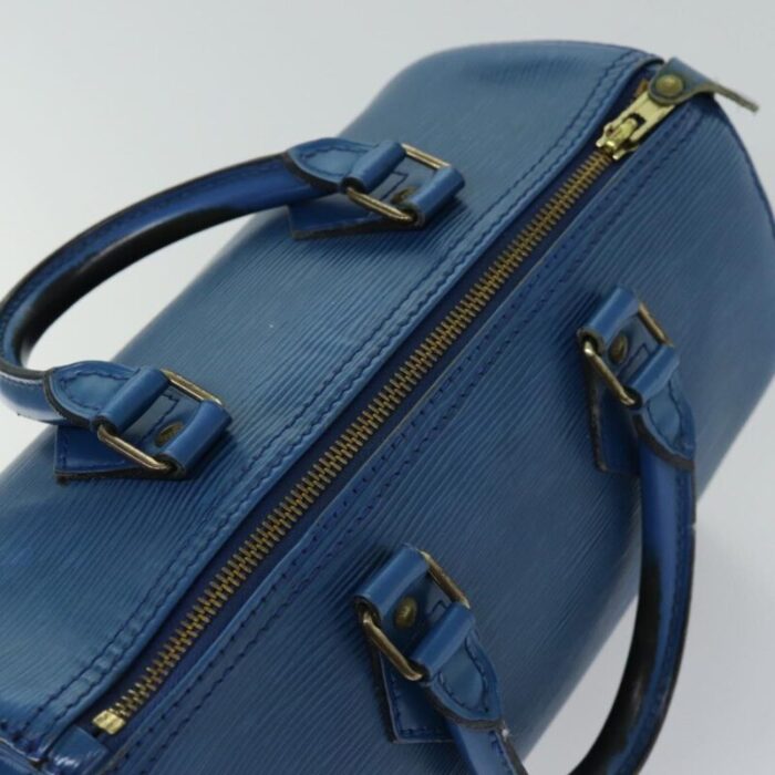 louis vuitton epi speedy 25 hand bag toledo blue m43015 lv auth 76071 6595