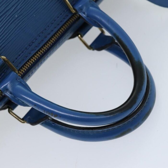 louis vuitton epi speedy 25 hand bag toledo blue m43015 lv auth 76071 7714