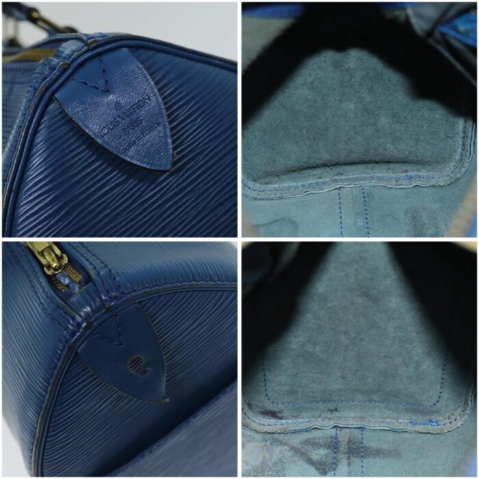 louis vuitton epi speedy 25 hand bag toledo blue m43015 lv auth 76071 7930