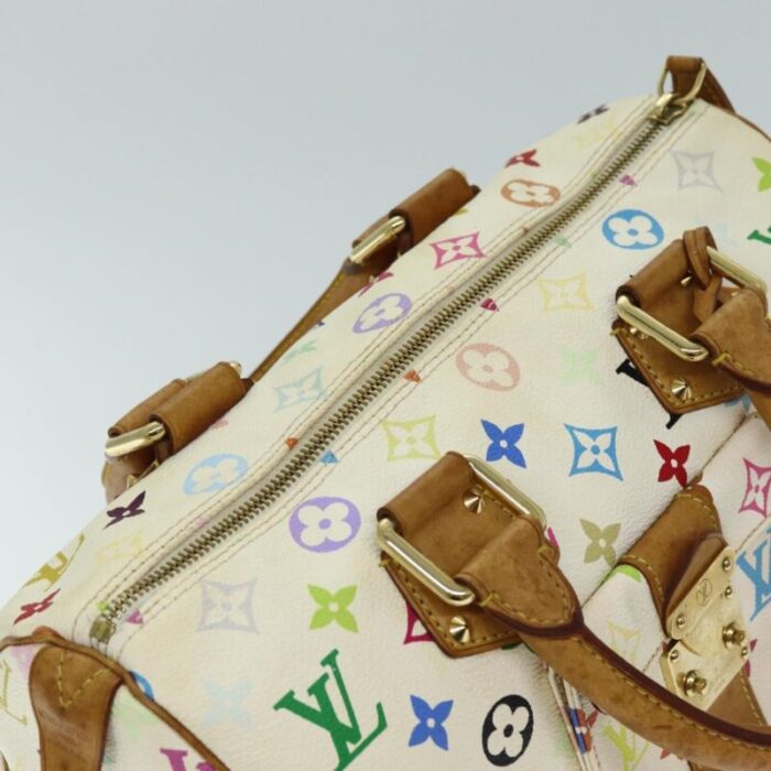 louis vuitton monogram multicolor speedy 30 hand bag white m92643 auth yk12808 2541