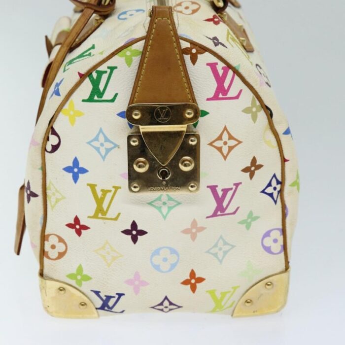 louis vuitton monogram multicolor speedy 30 hand bag white m92643 auth yk12808 3543