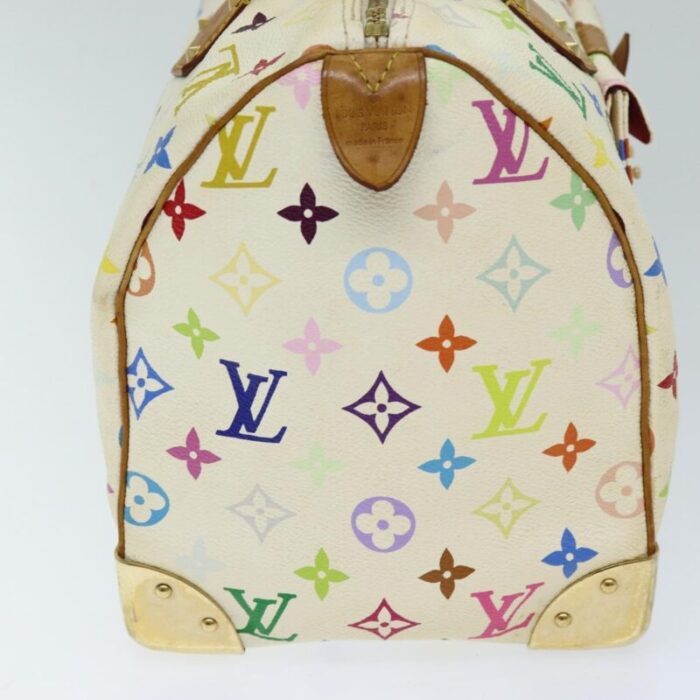 louis vuitton monogram multicolor speedy 30 hand bag white m92643 auth yk12808 5761