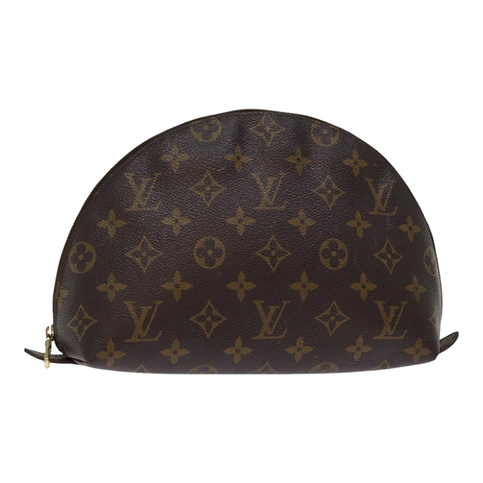 louis vuitton monogram trousse demi ronde cosmetic pouch m47520 lv auth 76931 0570