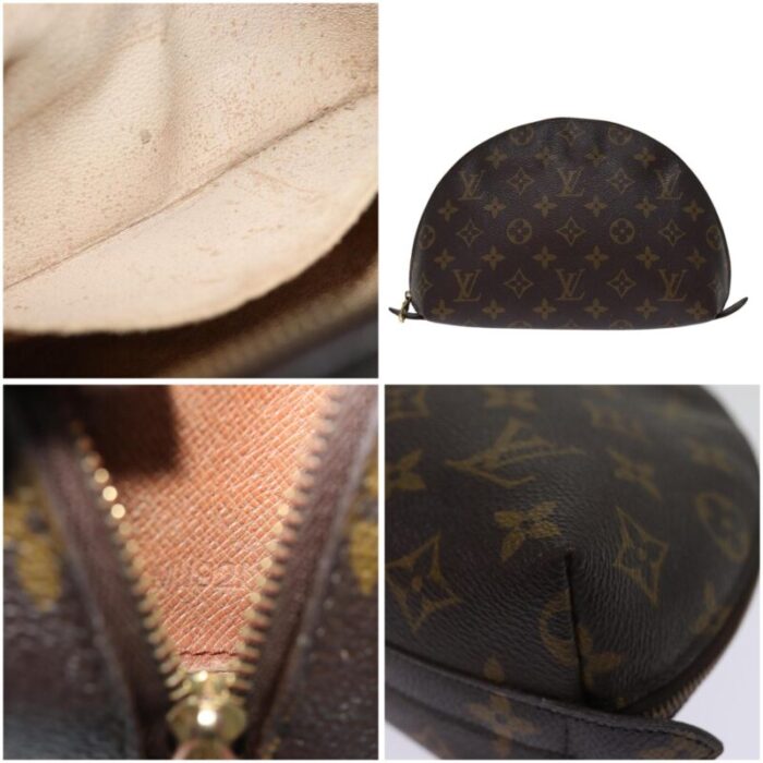 louis vuitton monogram trousse demi ronde cosmetic pouch m47520 lv auth 76931 7536