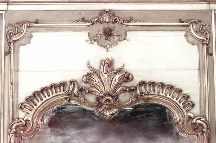 louis xvi style painted and gilt trumeau wall mirror 3939