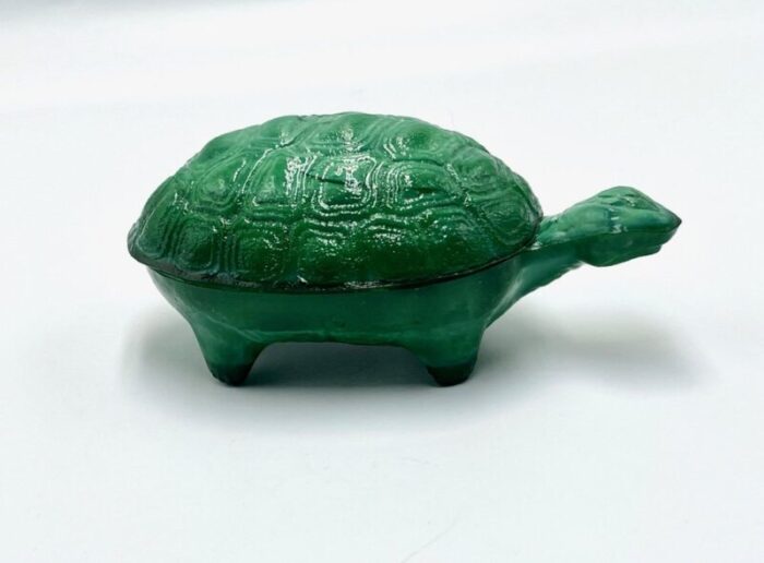 malachite glass turtle jewellery box from kurt schlevogt 1970s 3