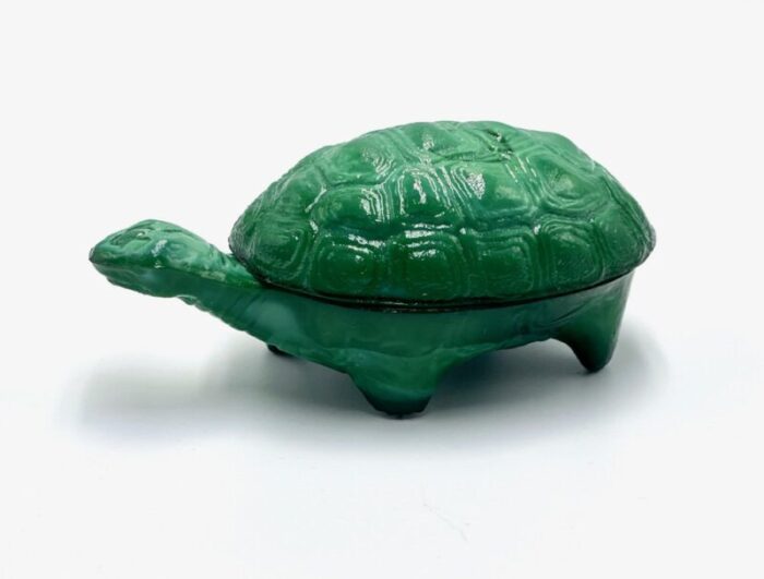 malachite glass turtle jewellery box from kurt schlevogt 1970s 8