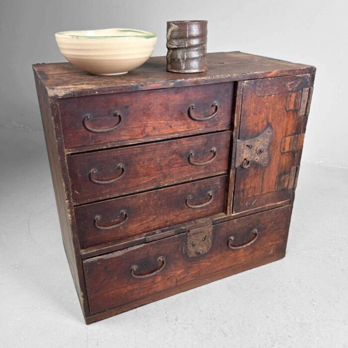 meiji period traditional japanese tansu storage chest 1890s 4980